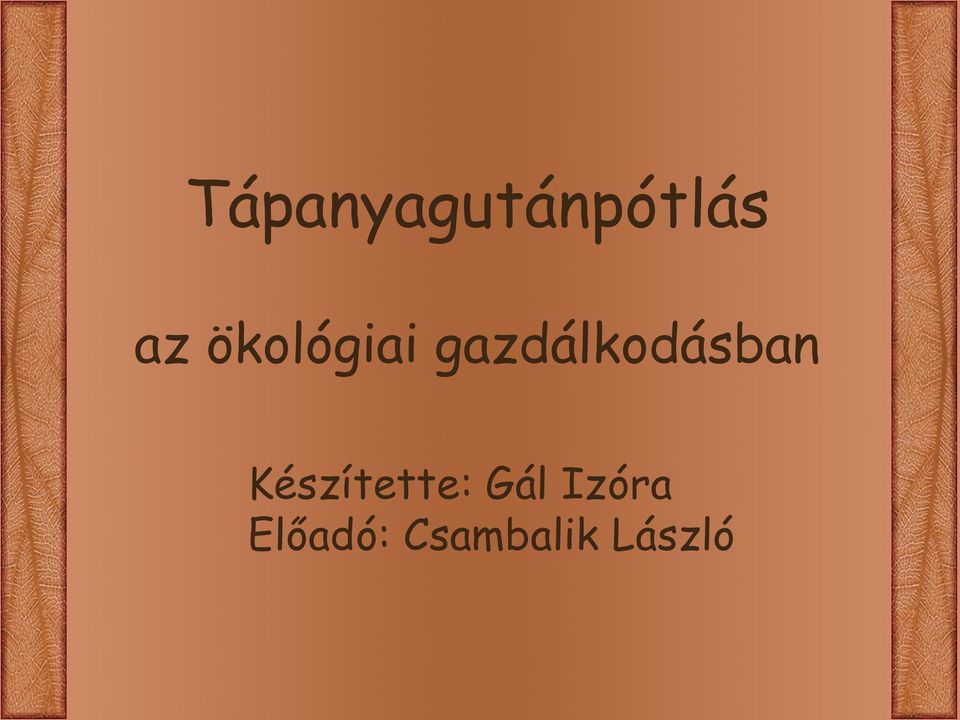 gazdálkodásban
