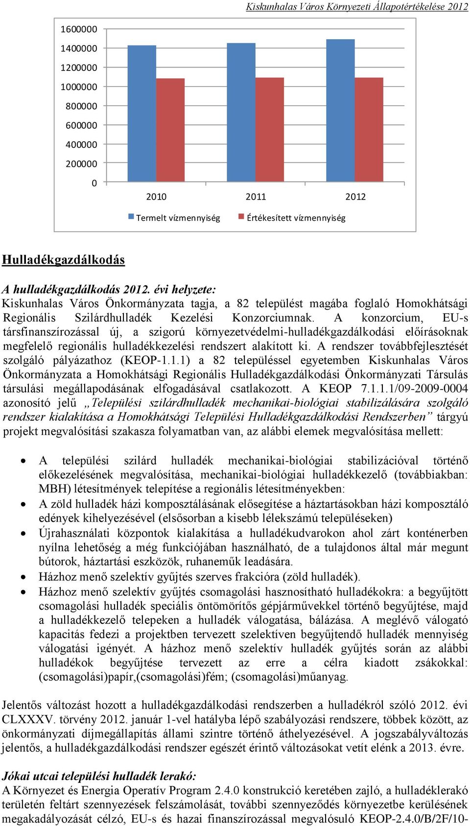 A konzorcium, EU-s társfinanszírozással új, a szigorú környezetvédelmi-hulladékgazdálkodási előírásoknak megfelelő regionális hulladékkezelési rendszert alakított ki.