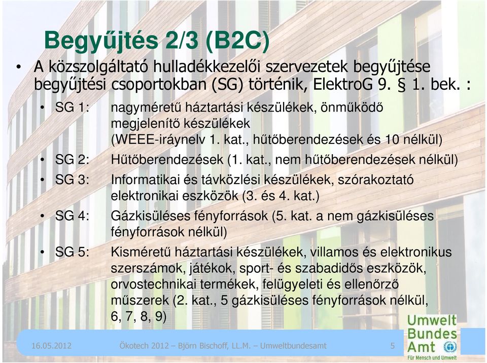 , hűtőberendezések és 10 nélkül) Hűtőberendezések (1. kat., nem hűtőberendezések nélkül) Informatikai és távközlési készülékek, szórakoztató elektronikai eszközök (3. és 4. kat.) Gázkisüléses fényforrások (5.