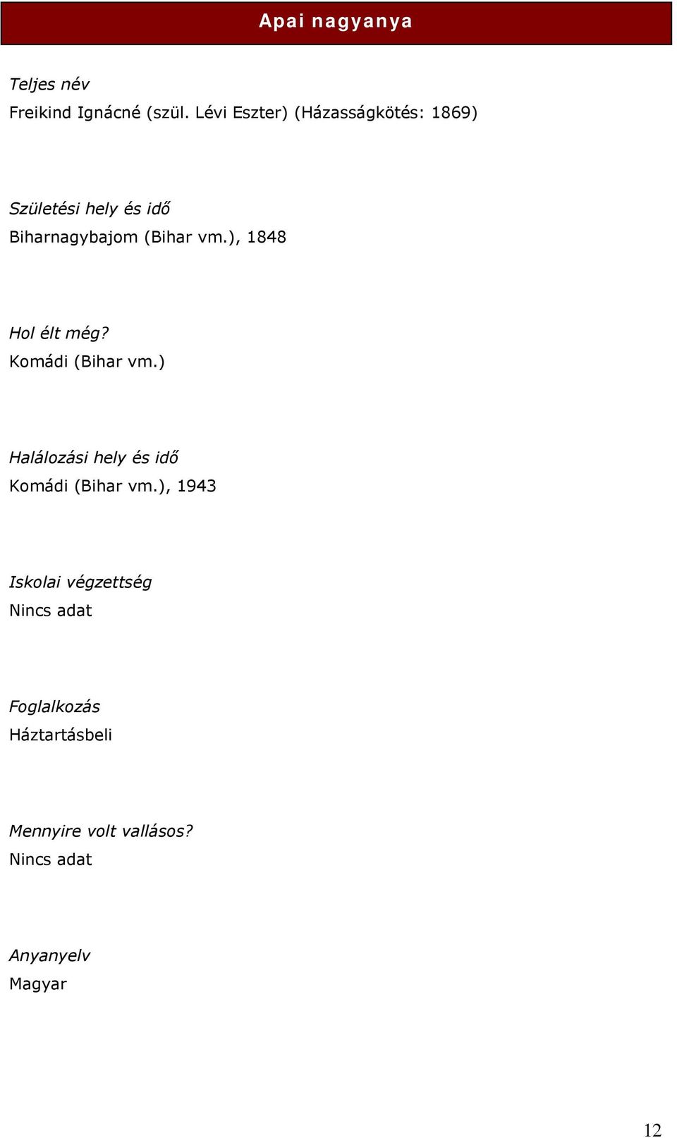 vm.), 1848 Komádi (Bihar vm.