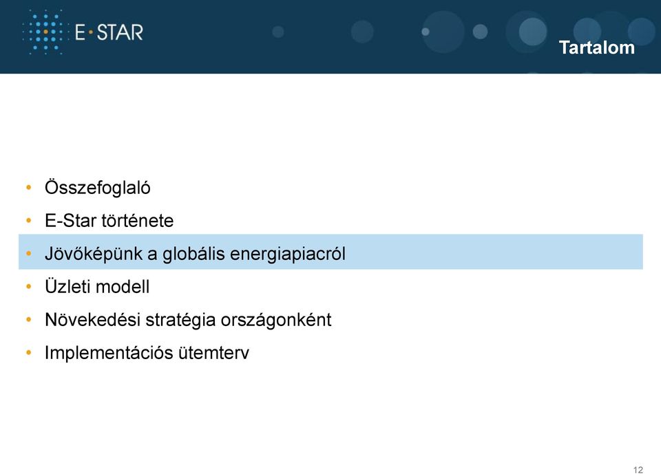 energiapiacról Üzleti modell