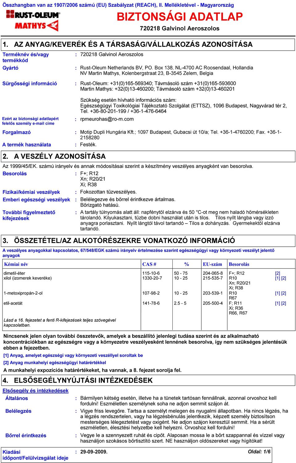 720218 Galvinol Aeroszolos Rust-Oleum Netherlands BV, PO.