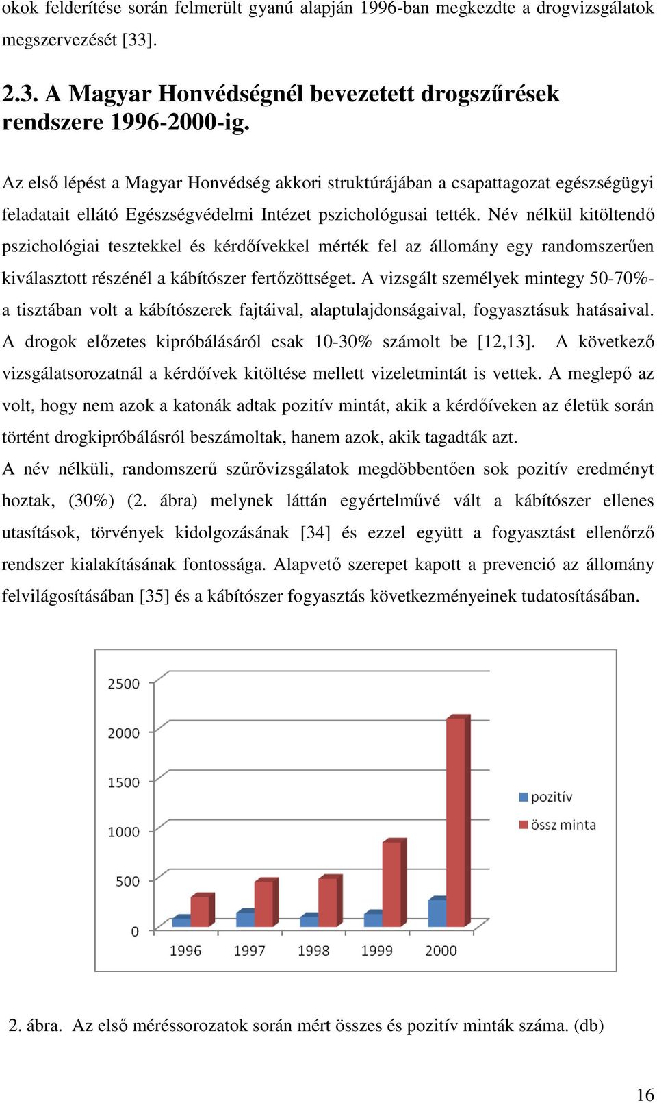 Név nélkül kitöltendő pszichológiai tesztekkel és kérdőívekkel mérték fel az állomány egy randomszerűen kiválasztott részénél a kábítószer fertőzöttséget.