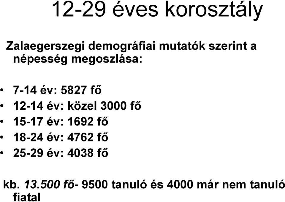 közel 3000 fő 15-17 év: 1692 fő 18-24 év: 4762 fő 25-29 év: