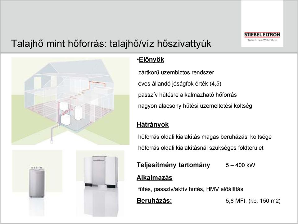 hőforrás oldali kialakítás magas beruházási költsége hőforrás oldali kialakításnál szükséges földterület
