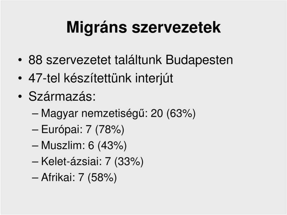 Származás: Magyar nemzetiségű: 20 (63%) Európai: