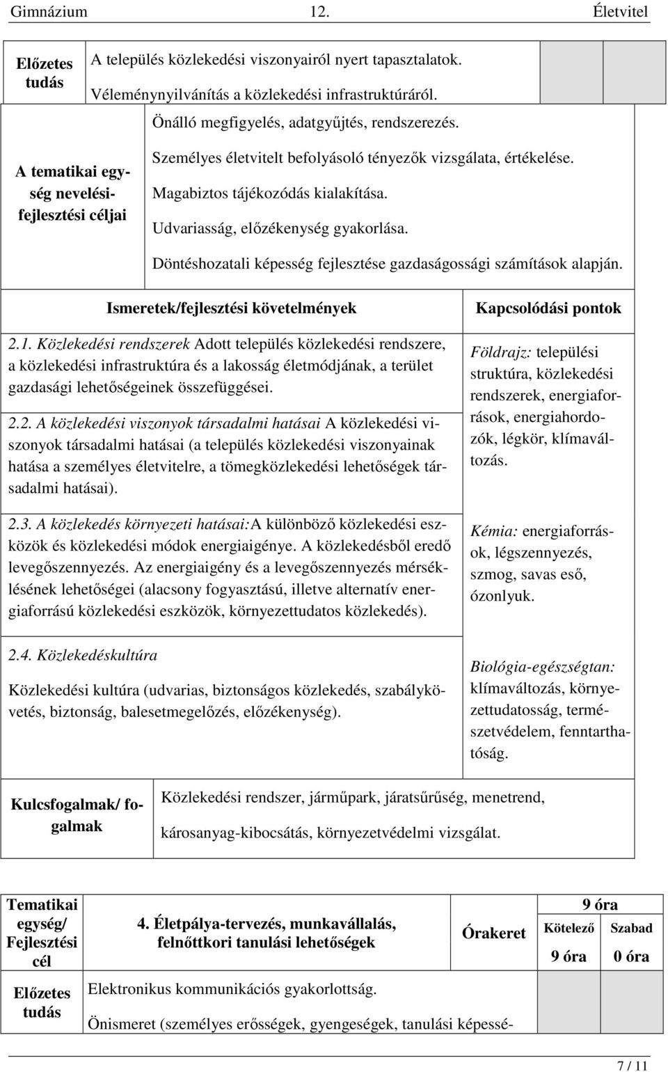 Döntéshozatali képesség fejlesztése gazdaságossági számítások alapján. Ismeretek/fejlesztési követelmények 2.1.