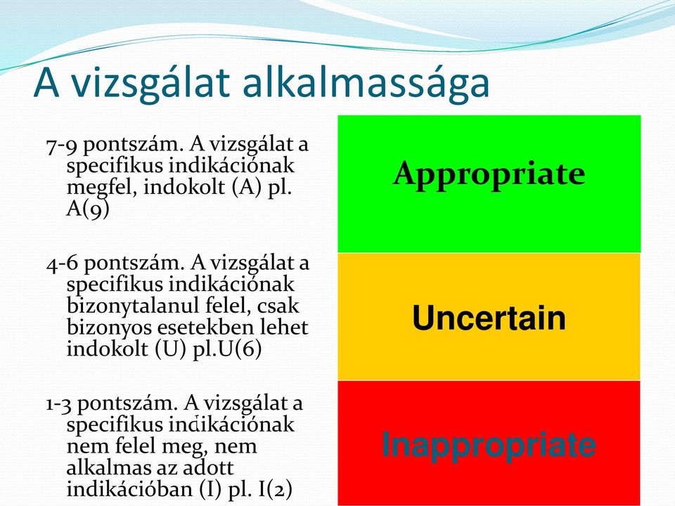 A vizsgálat a specifikus indikációnak bizonytalanul felel, csak bizonyos esetekben lehet