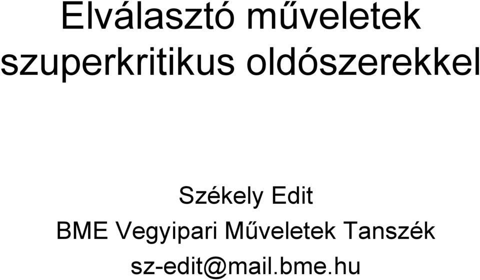 Székely Edit BME Vegyipari