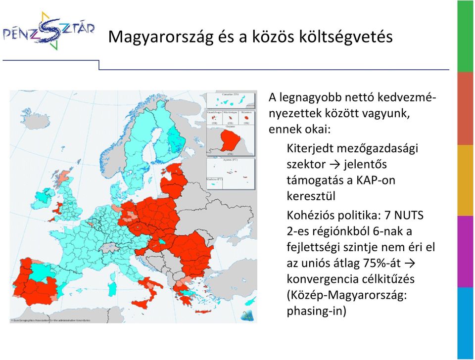 keresztül Kohéziós politika: 7 NUTS 2-es régiónkból 6-nak a fejlettségi szintje nem