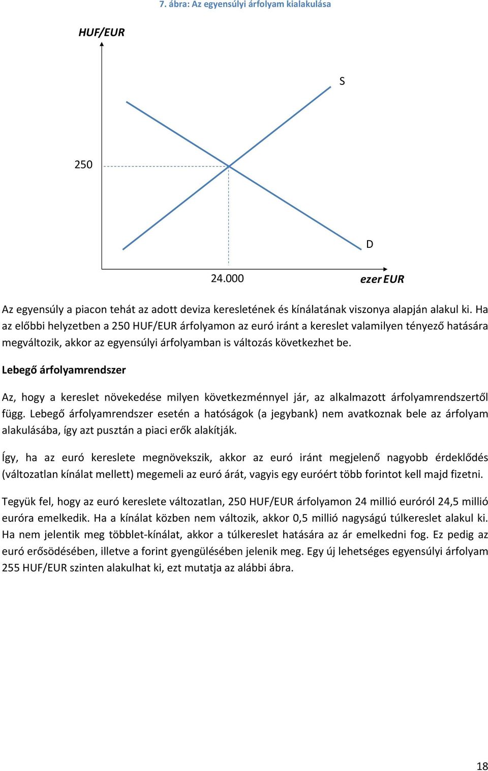 Lebegő árfolyamrendszer Az, hogy a kereslet növekedése milyen következménnyel jár, az alkalmazott árfolyamrendszertől függ.