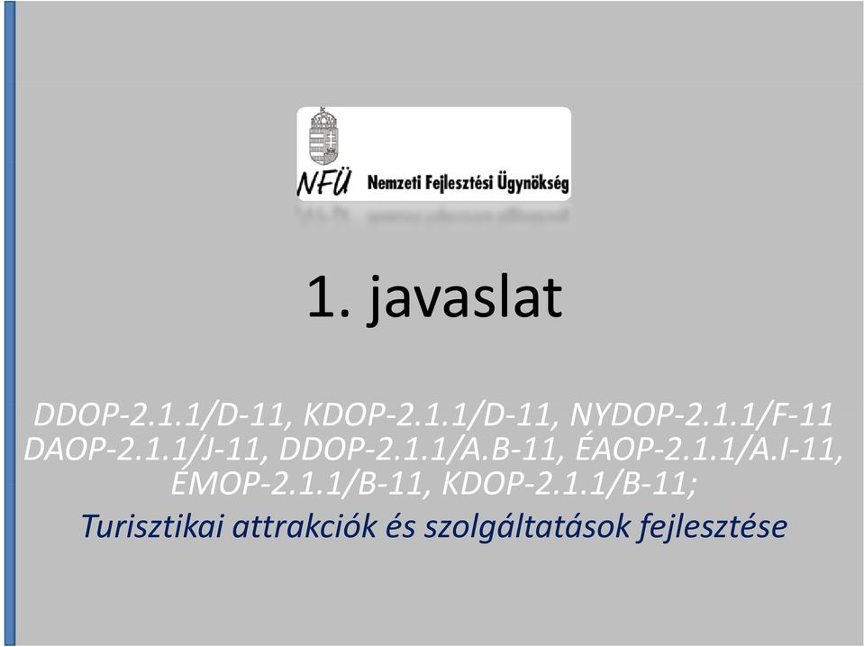 1.1/B 11, 11/B 11 KDOP 2.1.1/B 11; 11/B 11; Turisztikai