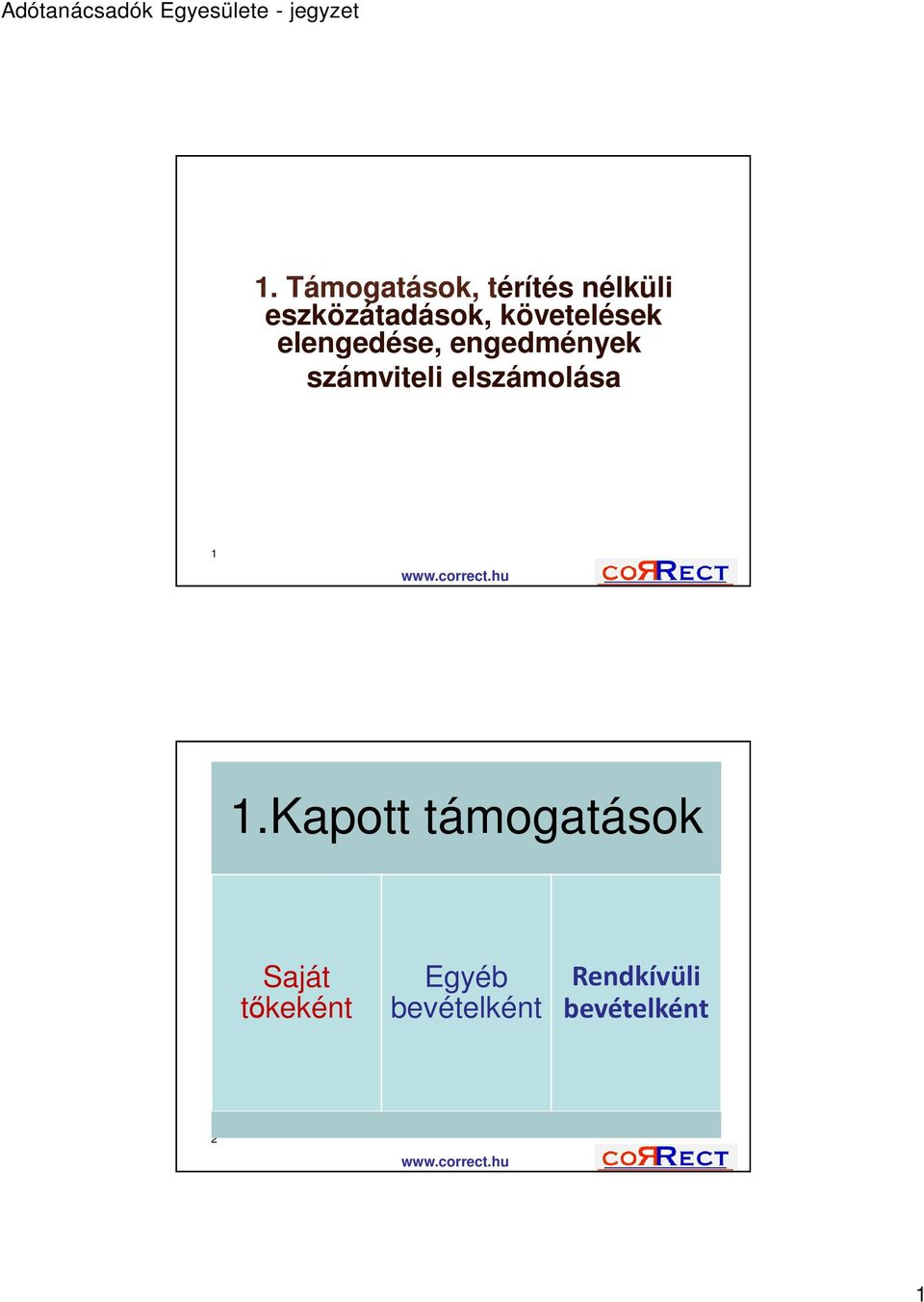 elszámolása 1 1.