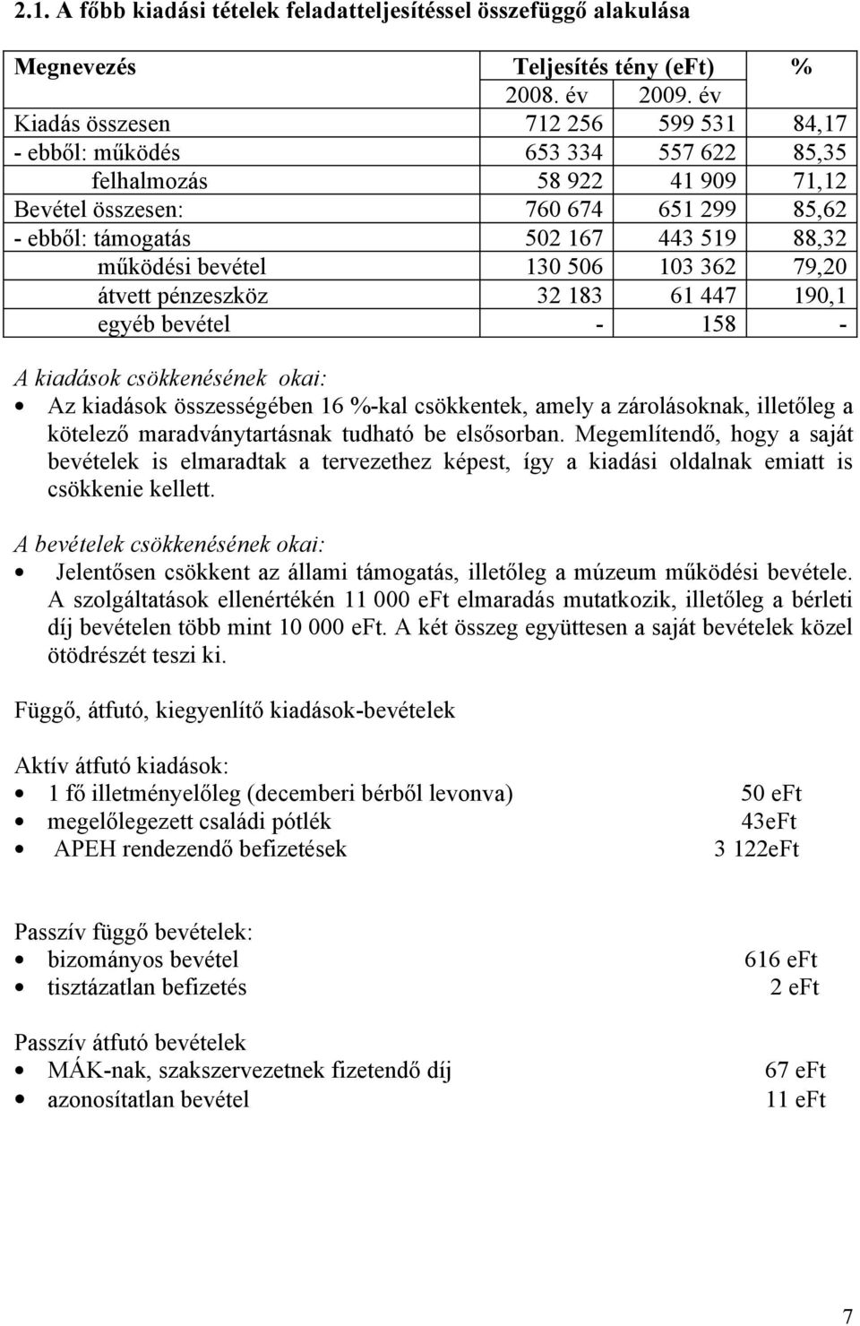 működési bevétel 130 506 103 362 79,20 átvett pénzeszköz 32 183 61 447 190,1 egyéb bevétel - 158 - A kiadások csökkenésének okai: Az kiadások összességében 16 %-kal csökkentek, amely a zárolásoknak,