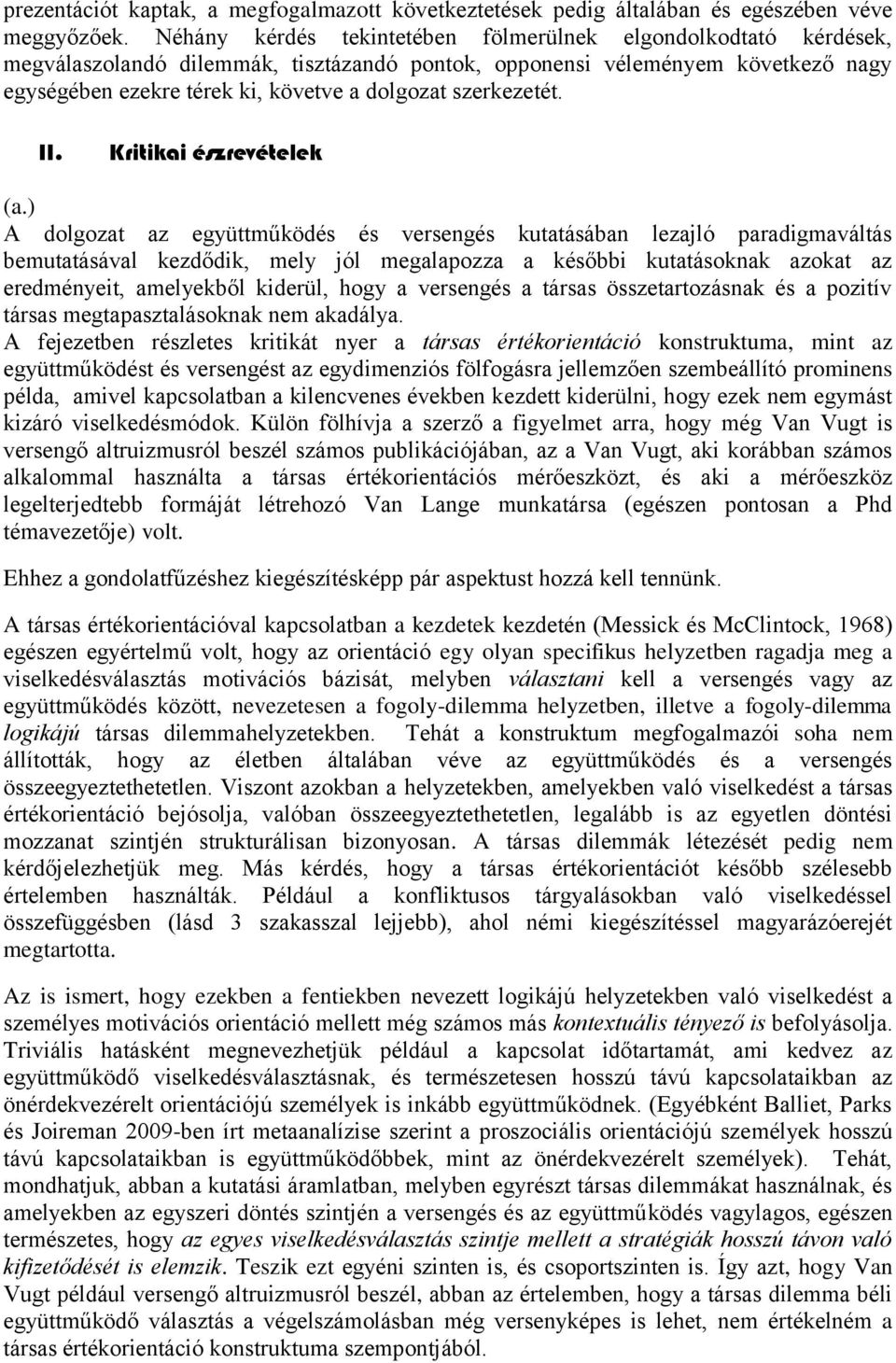 szerkezetét. II. Kritikai észrevételek (a.