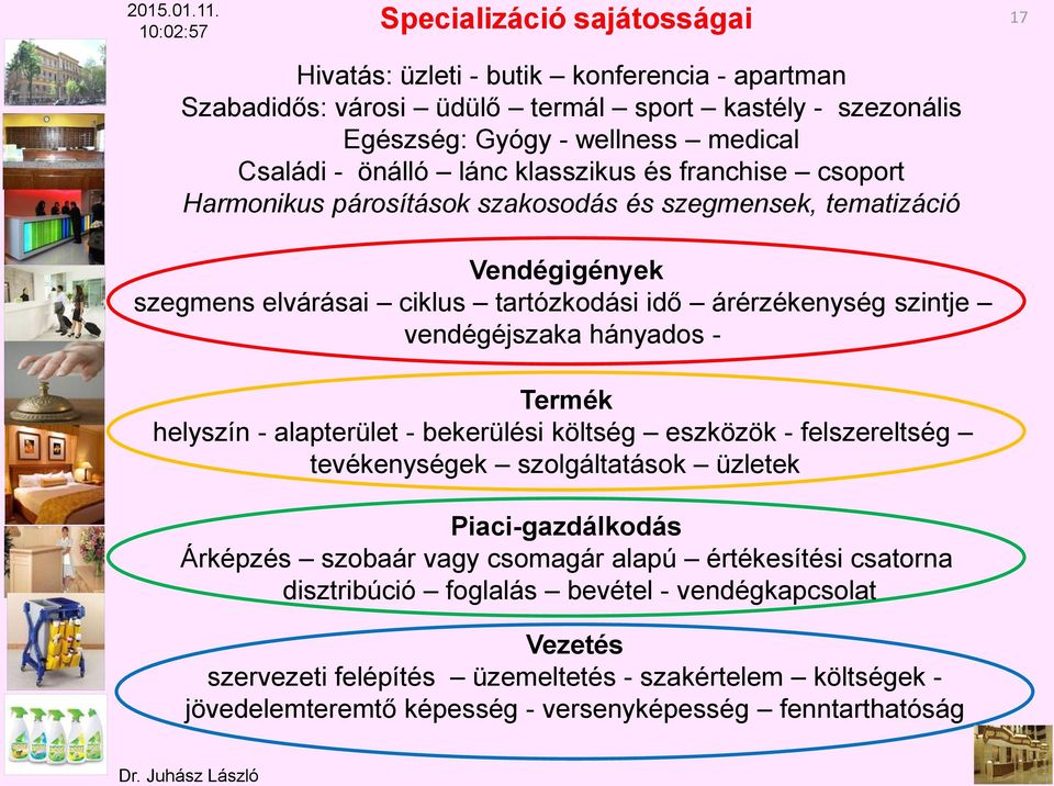 lánc klasszikus és franchise csoport Harmonikus párosítások szakosodás és szegmensek, tematizáció Vendégigények szegmens elvárásai ciklus tartózkodási idő árérzékenység szintje vendégéjszaka