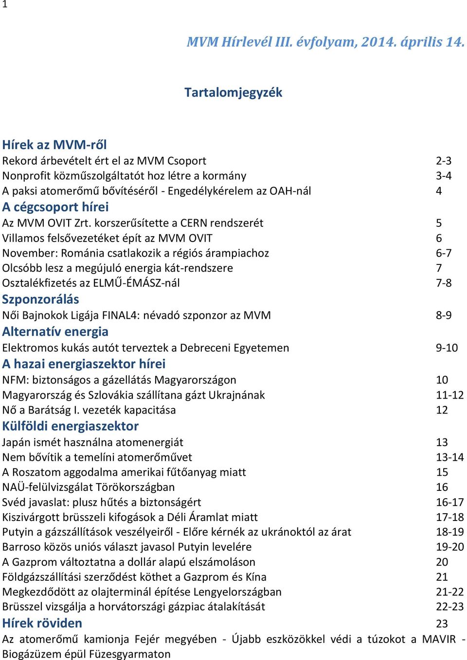 cégcsoport hírei Az MVM OVIT Zrt.