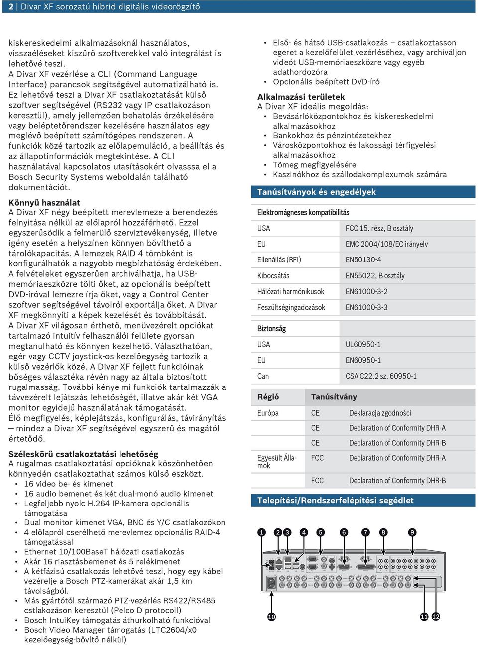 szoftverekkel való integrálást is lehetővé teszi. Divar XF vezérlése a CLI (Command Langage Interface) parancsok segítségével atomatizálható is.