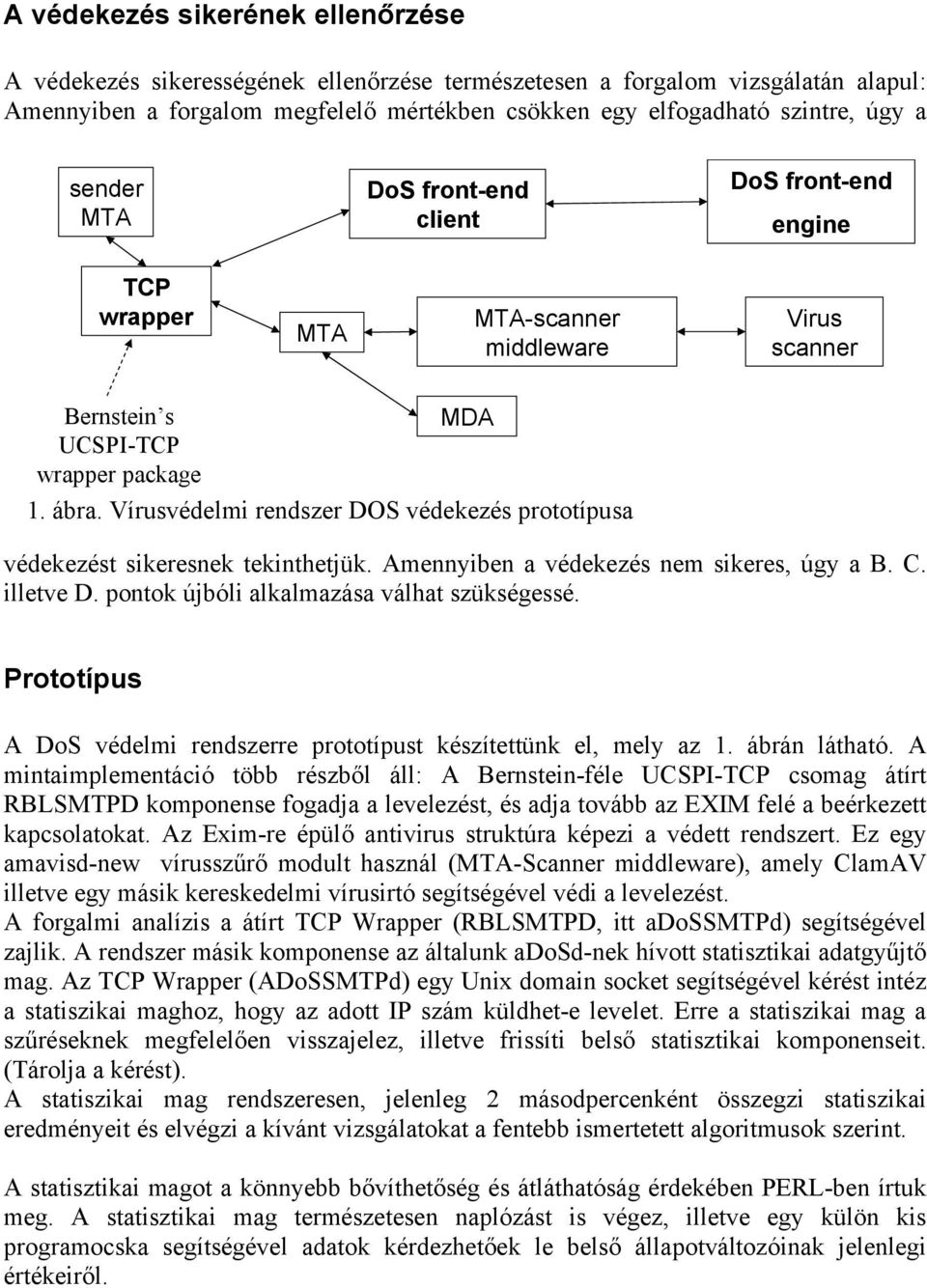 Vírusvédelmi rendszer DOS védekezés prototípusa védekezést sikeresnek tekinthetjük. Amennyiben a védekezés nem sikeres, úgy a B. C. illetve D. pontok újbóli alkalmazása válhat szükségessé.