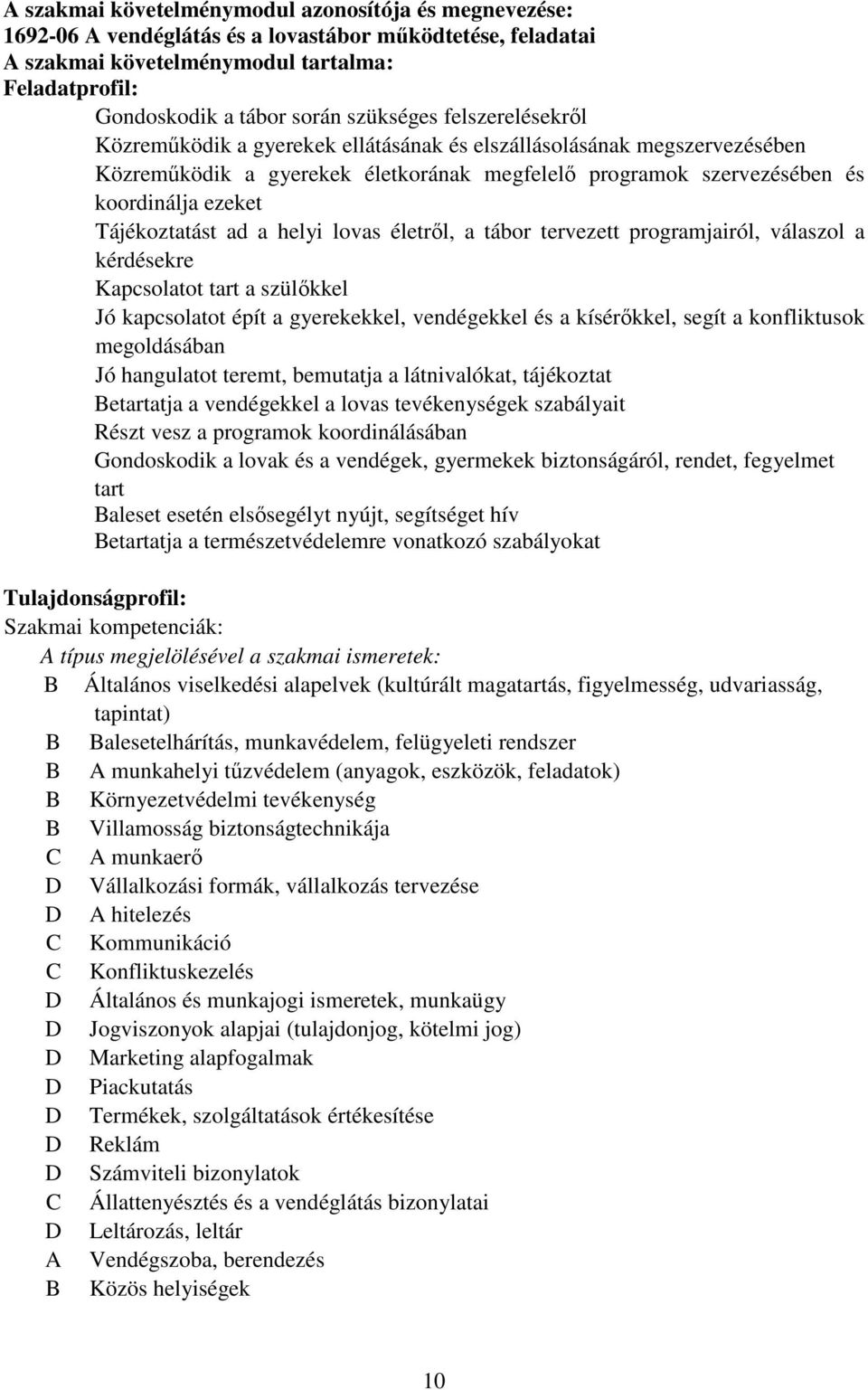 Tájékoztatást ad a helyi lovas életről, a tábor tervezett programjairól, válaszol a kérdésekre Kapcsolatot tart a szülőkkel Jó kapcsolatot épít a gyerekekkel, vendégekkel és a kísérőkkel, segít a