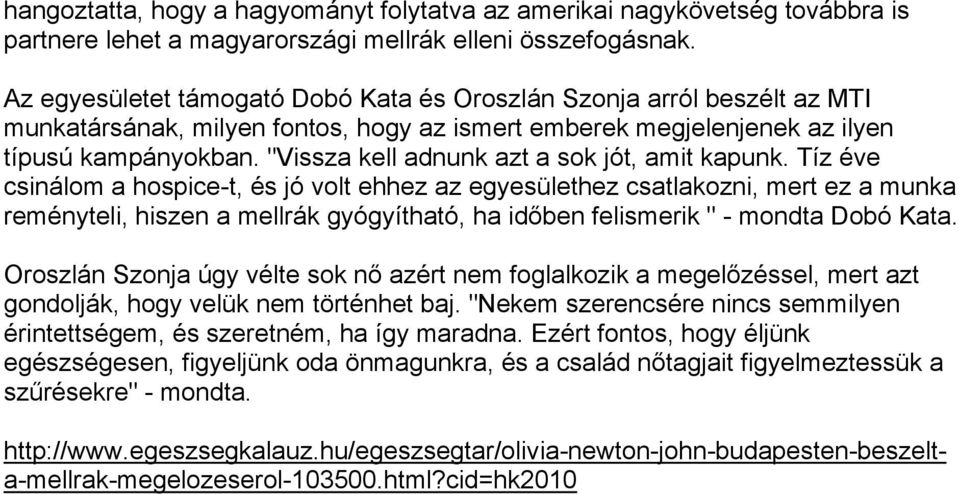 "Vissza kell adnunk azt a sok jót, amit kapunk.