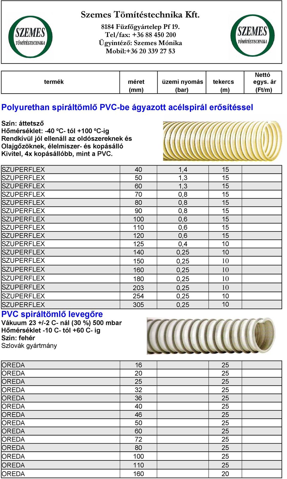 SZUPERFLEX 40 1,4 15 SZUPERFLEX 50 1,3 15 SZUPERFLEX 60 1,3 15 SZUPERFLEX 70 0,8 15 SZUPERFLEX 80 0,8 15 SZUPERFLEX 90 0,8 15 SZUPERFLEX 100 0,6 15 SZUPERFLEX 110 0,6 15 SZUPERFLEX 120 0,6 15