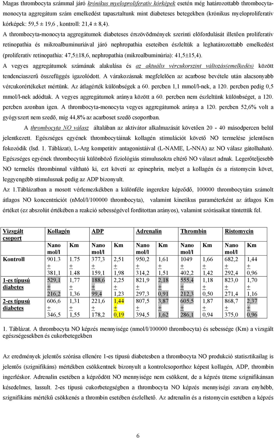 A thrombocyta-monocyta aggregátumok diabeteses érszövõdmények szerinti elõfordulását illet en proliferatív retinopathia és mikroalbuminuriával járó nephropathia eseteiben észleltük a leghatározottabb