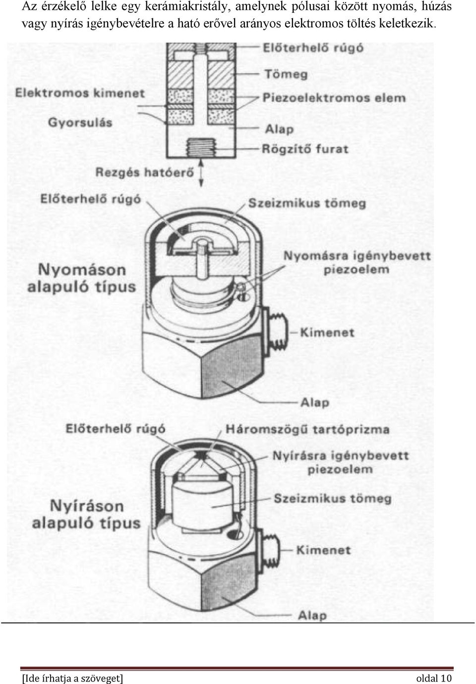 igénybevételre a ható erővel arányos elektromos