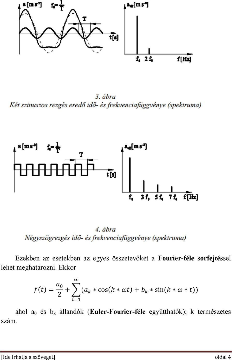 Ekkor f(t) = a 2 + (a cos(k ωt) + b sin (k ω t)) ahol a 0 és b