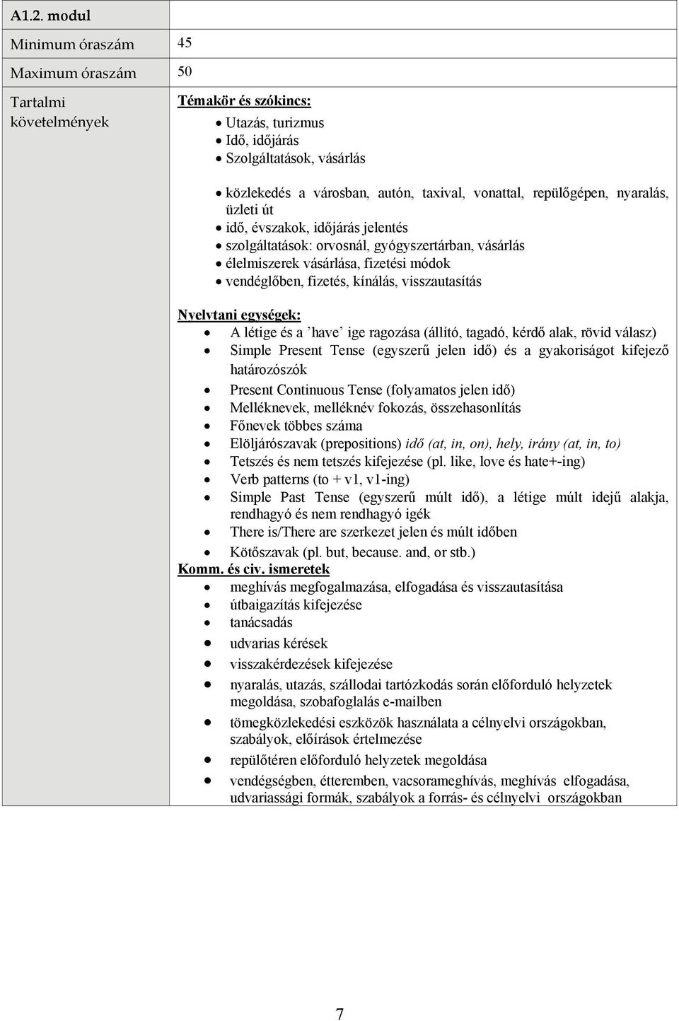 Angol C nyelvi programkövetelmény. A javaslattevő alapadatai. SZABÓ  Nyelviskola és Fordítóiroda Kft. A nyelvi képzésre vonatkozó adatok - PDF  Ingyenes letöltés
