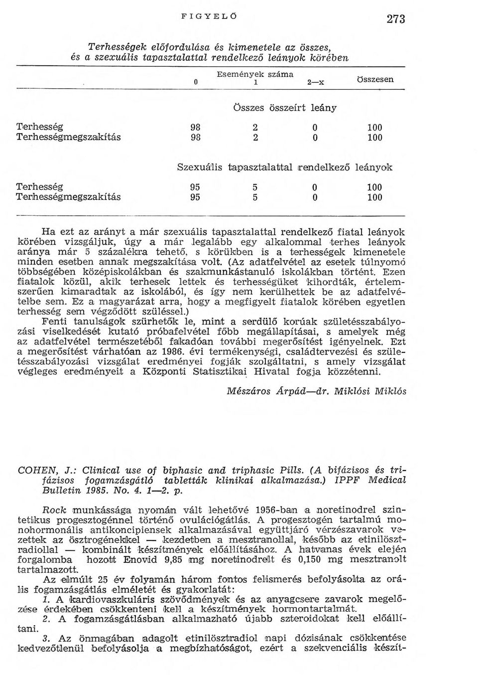 m inden esetben annak m egszakítása volt. (Az adatfelvétel az esetek túlnyom ó többségében középiskolákban és szakm unkástanuló iskolákban történt.