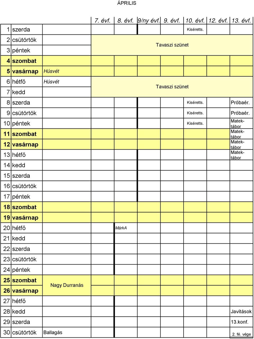 11 szombat 12 vasárnap 13 hétfő 14 kedd 15 szerda 16 csütörtök 17 péntek 18 szombat 19 vasárnap 20 hétfő MárkA 21 kedd 22 szerda