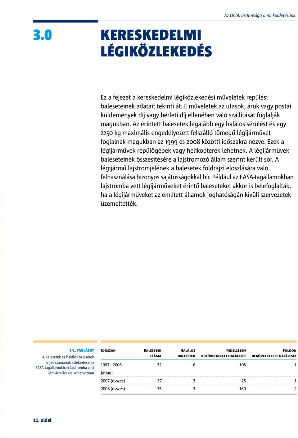 Az érintett balesetek legalább egy halálos sérülést és egy 5 kg maximális engedélyezett felszálló tömegű légijárművet foglalnak magukban az 999 és 8 közötti időszakra nézve.
