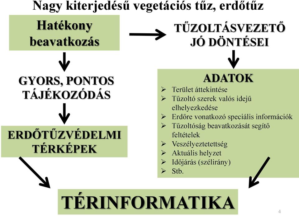 valós idejű elhelyezkedése Erdőre vonatkozó speciális információk Tűzoltóság beavatkozását