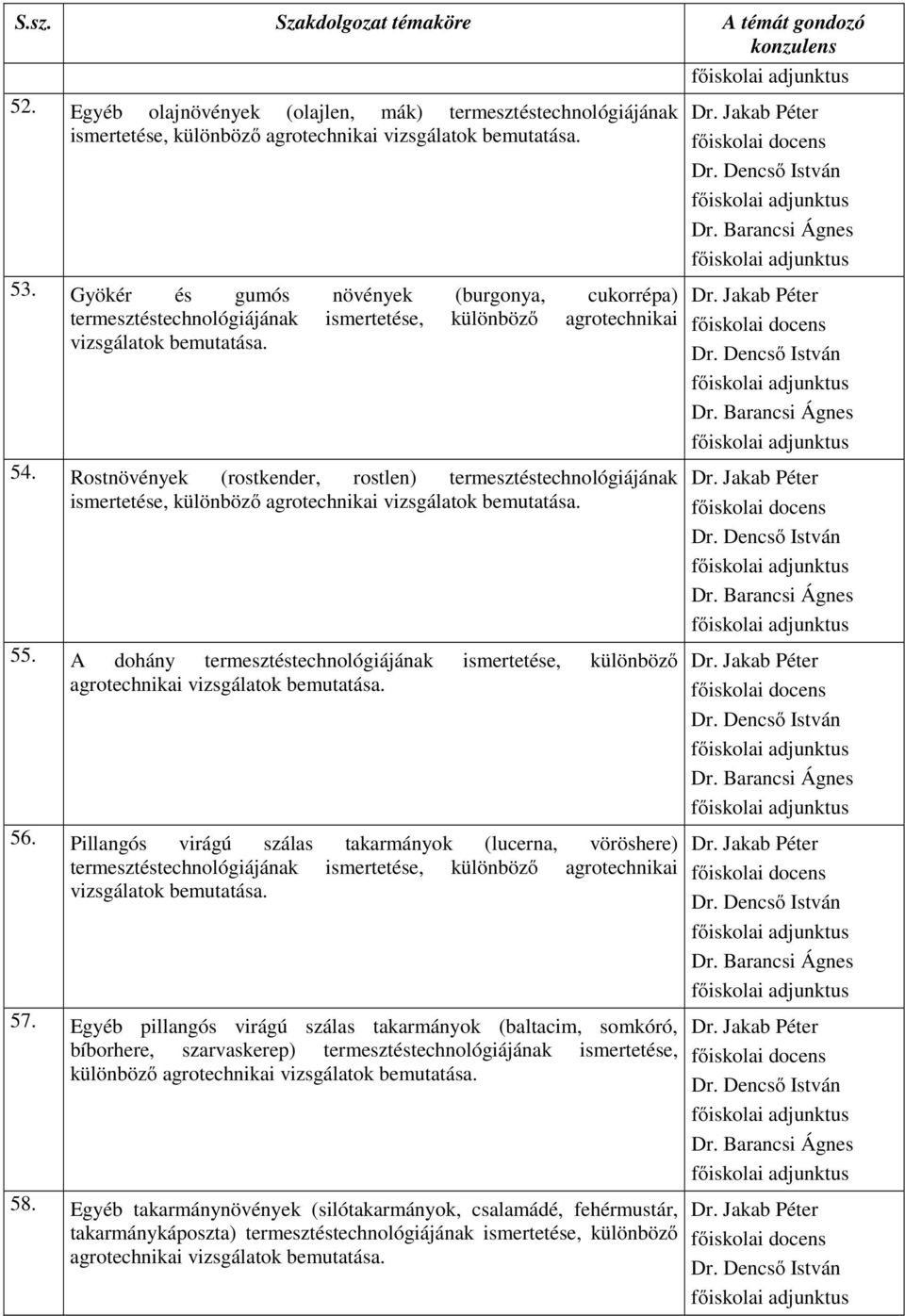 A dohány termesztéstechnológiájának ismertetése, különböző agrotechnikai 56. Pillangós virágú szálas takarmányok (lucerna, vöröshere) 57.