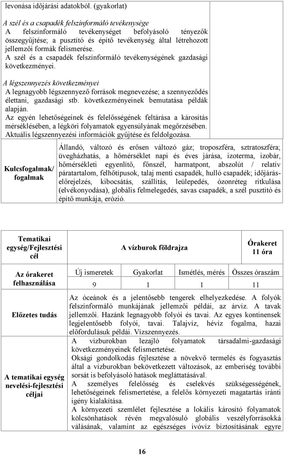 felismerése. A szél és a csapadék felszínformáló tevékenységének gazdasági következményei.