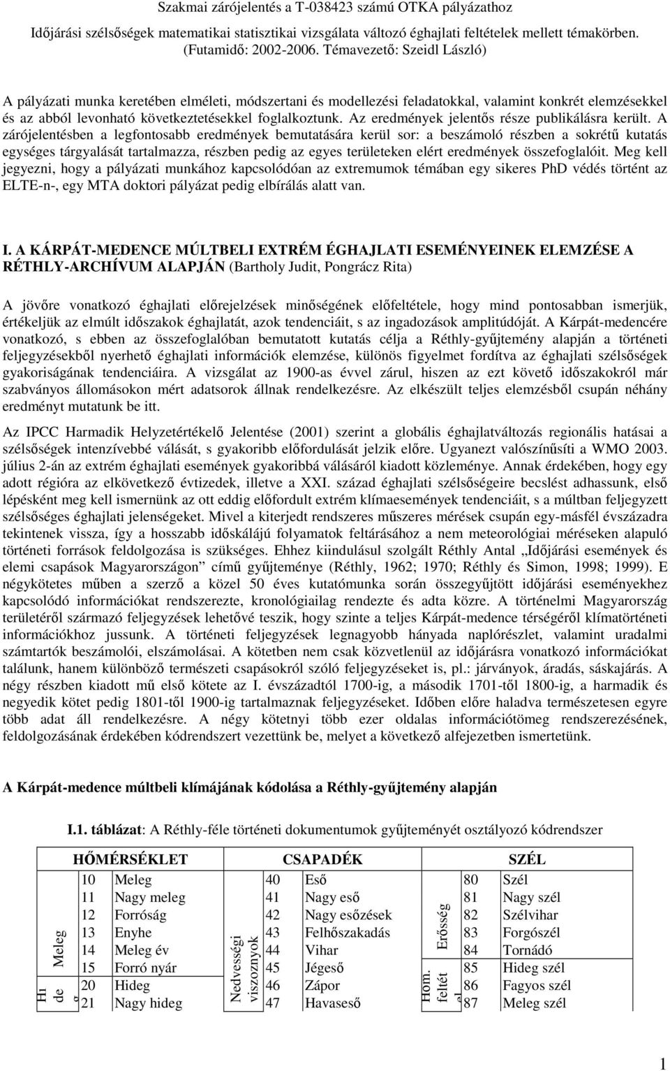 Az eredmények jelentős része publikálásra került.