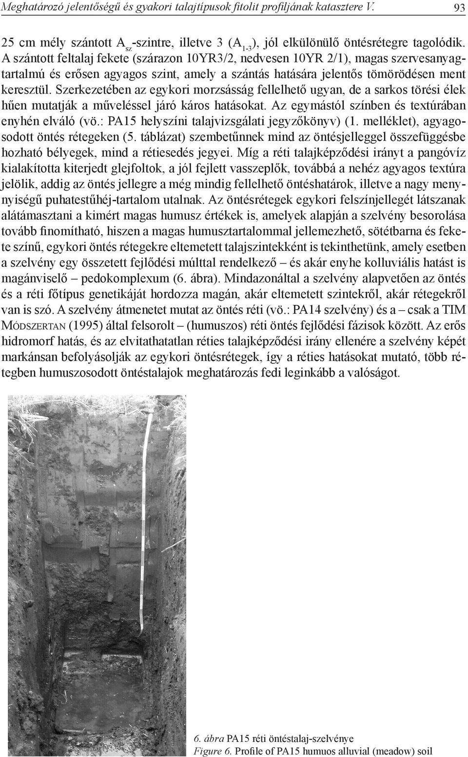 Szerkezetében az egykori morzsásság fellelhető ugyan, de a sarkos törési élek hűen mutatják a műveléssel járó káros hatásokat. Az egymástól színben és textúrában enyhén elváló (vö.