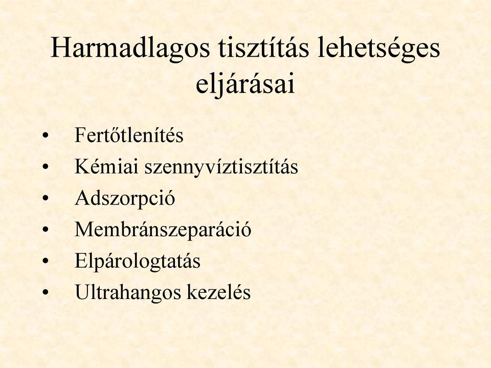 szennyvíztisztítás Adszorpció