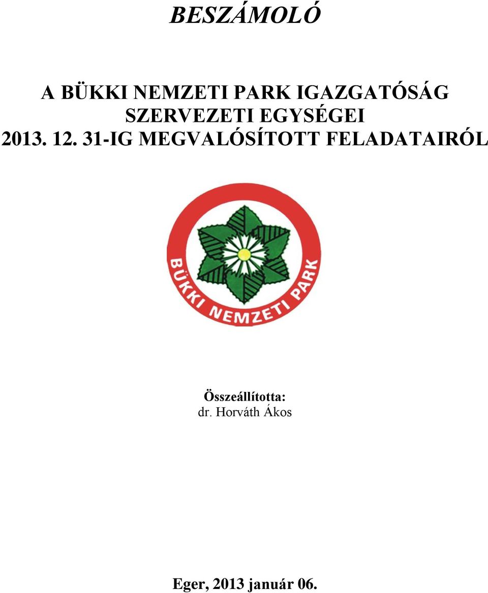 12. 31-IG MEGVALÓSÍTOTT FELADATAIRÓL