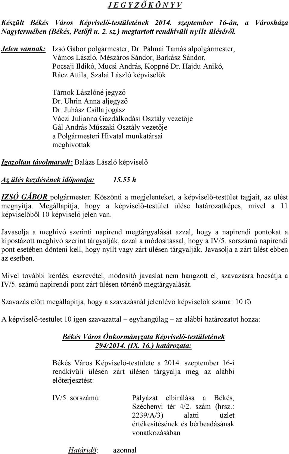 Uhrin Anna aljegyző Dr.