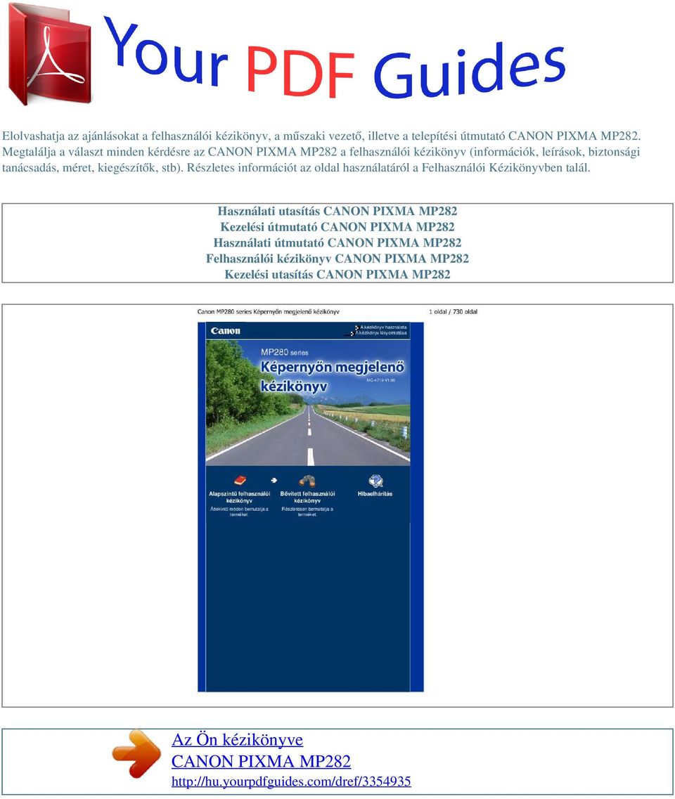 Az Ön kézikönyve CANON PIXMA MP282 - PDF Free Download