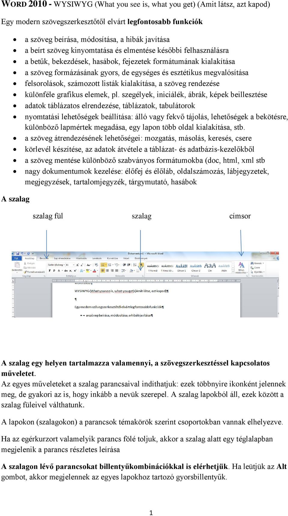 WORD WYSIWYG (What you see is, what you get) (Amit látsz, azt kapod) - PDF  Ingyenes letöltés