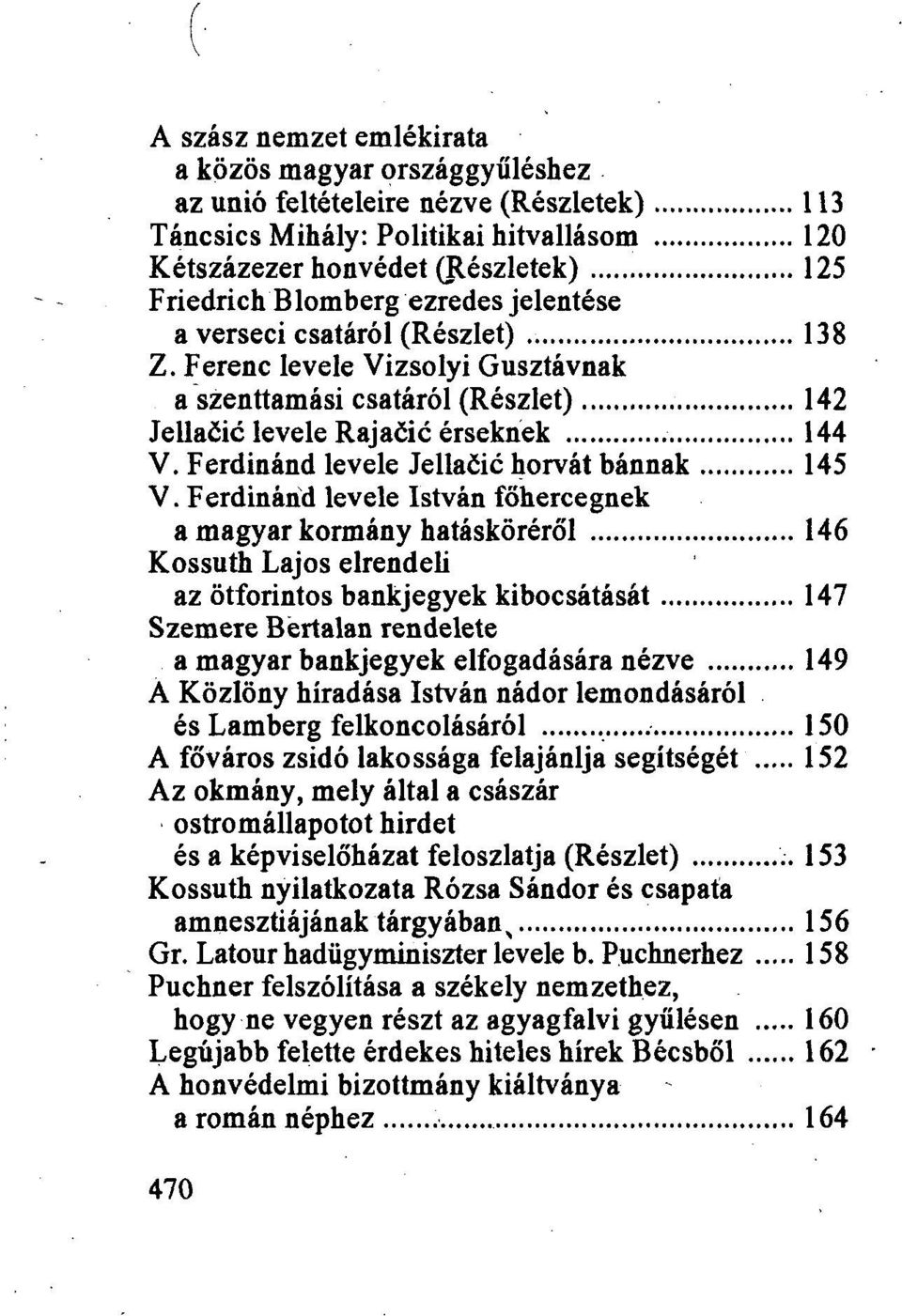 Ferdinánd levele Jellaőic horvát bánnak 145 V.