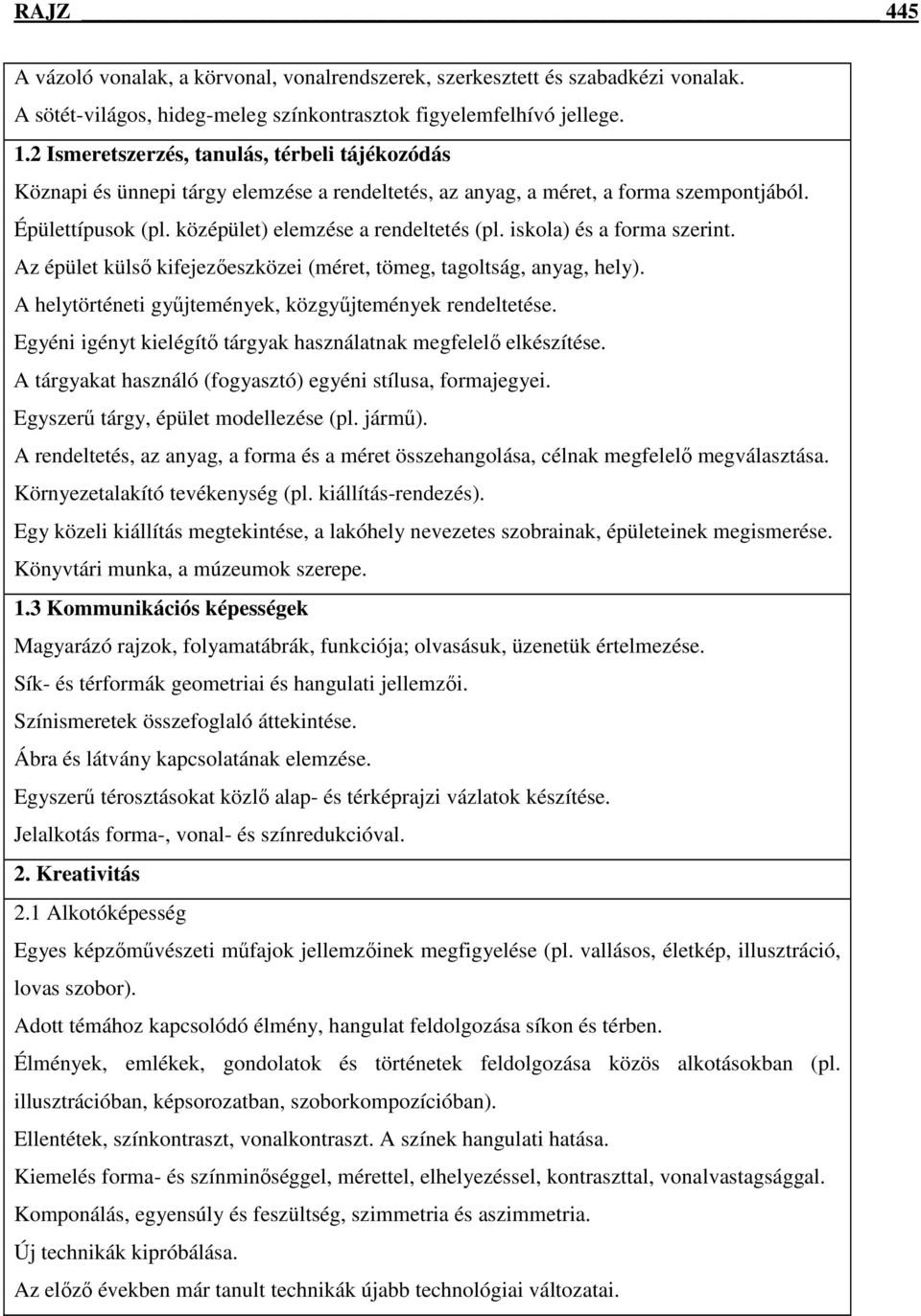 iskola) és a forma szerint. Az épület külső kifejezőeszközei (méret, tömeg, tagoltság, anyag, hely). A helytörténeti gyűjtemények, közgyűjtemények rendeltetése.