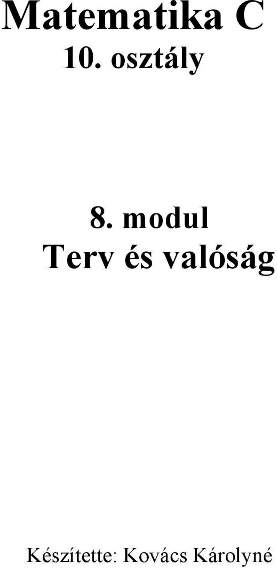 mdul Terv és