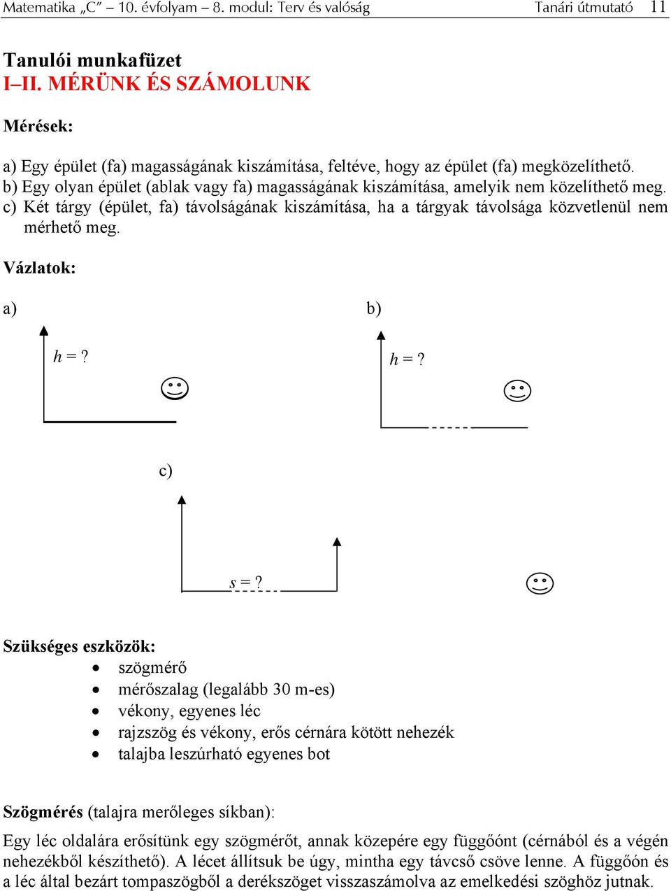 Matematika C 10. osztály 8. modul Terv és valóság - PDF Ingyenes letöltés