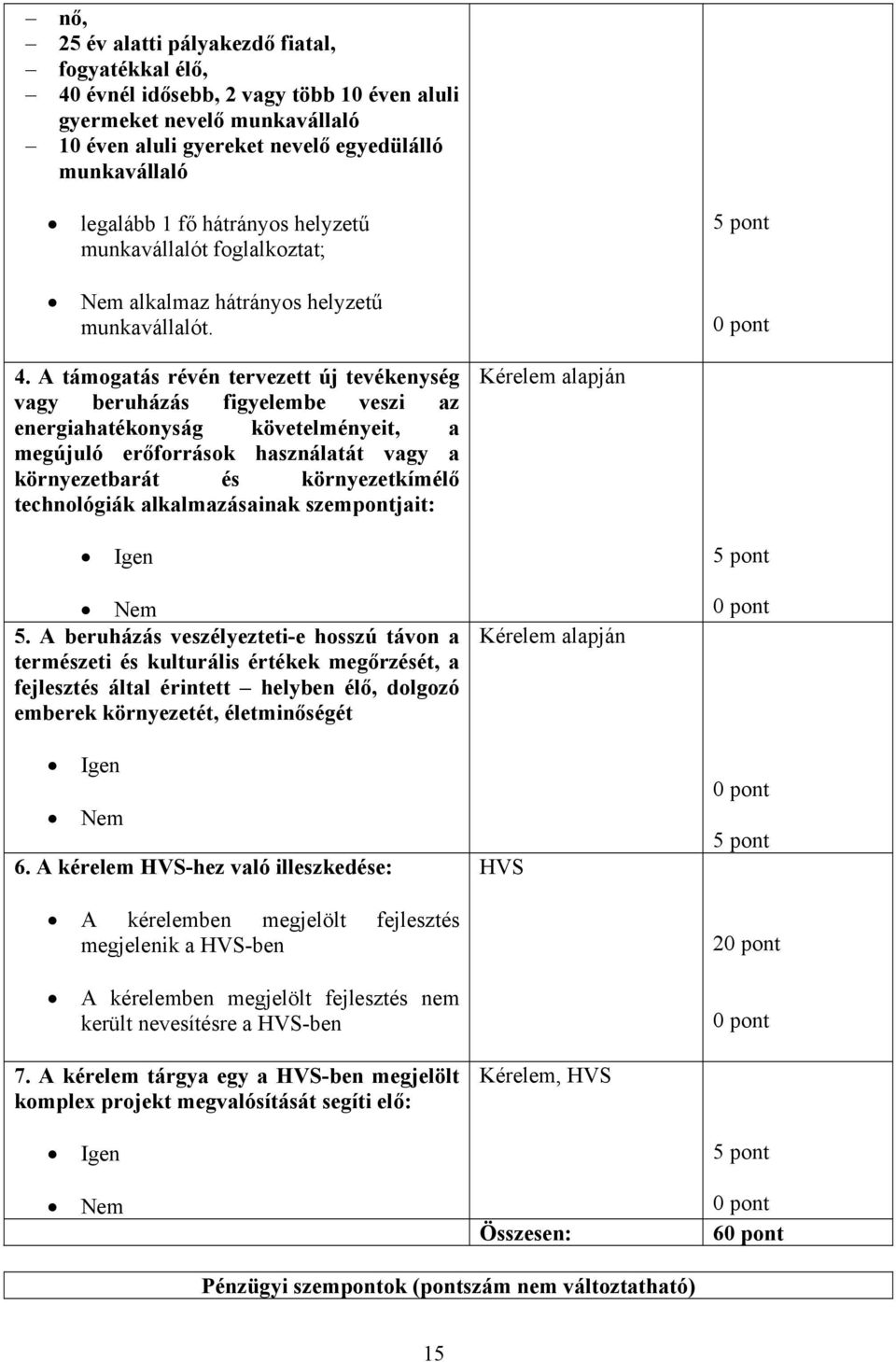 A támogatás révén tervezett új tevékenység vagy beruházás figyelembe veszi az energiahatékonyság követelményeit, a megújuló erőforrások használatát vagy a környezetbarát és környezetkímélő