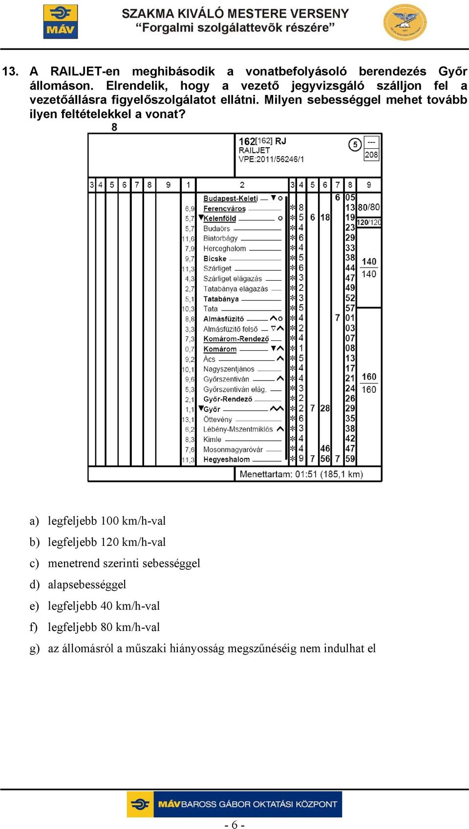 Milyen sebességgel mehet tovább ilyen feltételekkel a vonat?