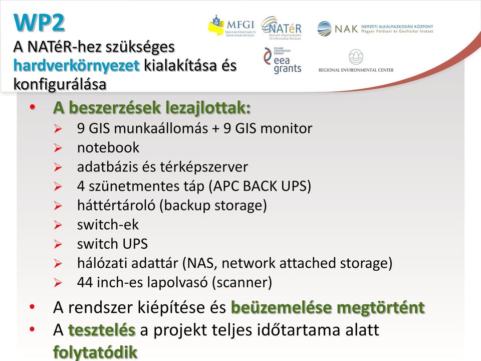 háttértároló (backup storage) switch-ek switch UPS hálózati adattár (NAS, network attached storage) 44